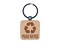 Please Recycle with Symbol Engraved Wood Square Keychain Tag Charm